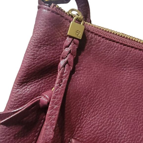 ELLIOT LUCCA Gwen Flat Crossbody Cabernet Hand Bag Leather Pocket Book - Picture 7 of 7